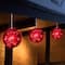6" Red LED Hanging Crystal Sphere Ball Outdoor Decoration